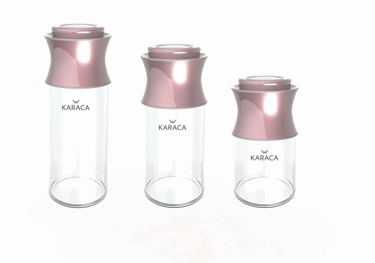 KARACA ROSEGOLD 3 PARÇA  KAVANOZ SET S/M/L