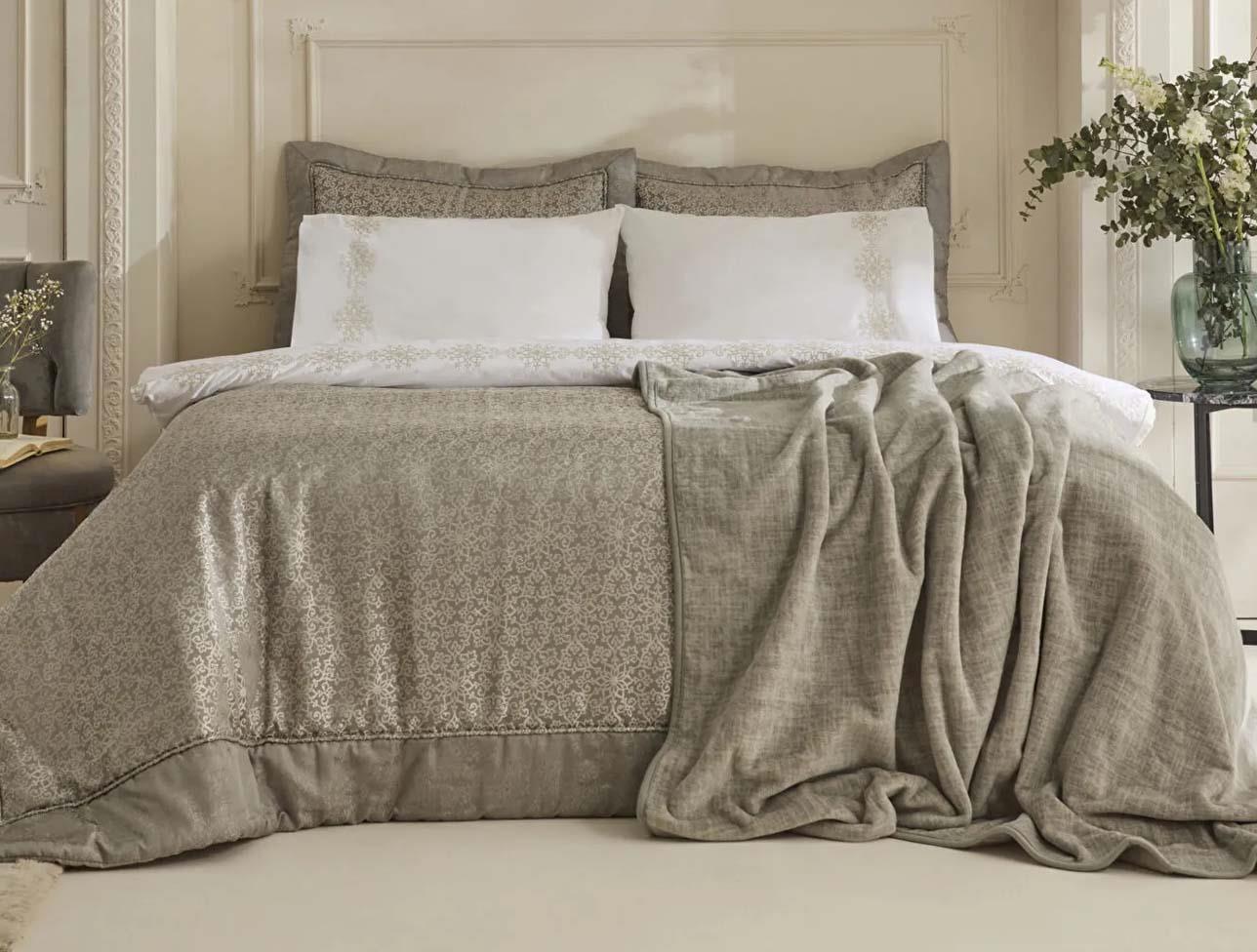 KH ROSETTE ÇEYİZ SETİ ÇİFT KİŞİLİK ANTRASİT