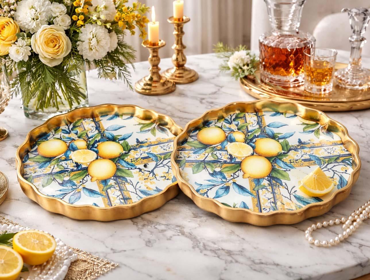 KOSOVA AVR-154 WAVE 2 Lİ DESENLİ TEPSİ  ERD-0154