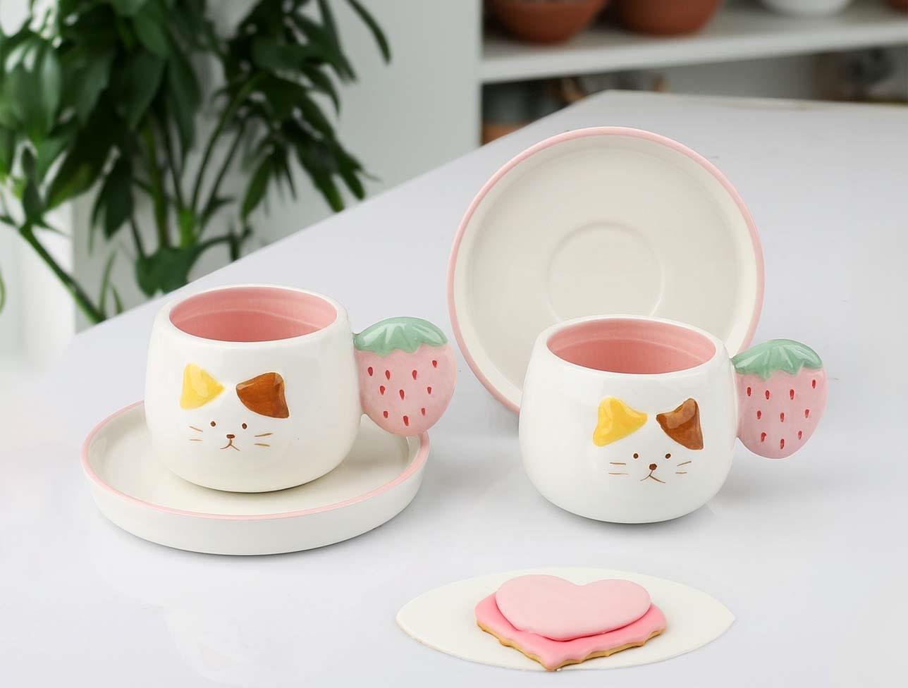 KOSOVA FCR-04 2 Lİ FİNCAN SETİ KEDİ 09104