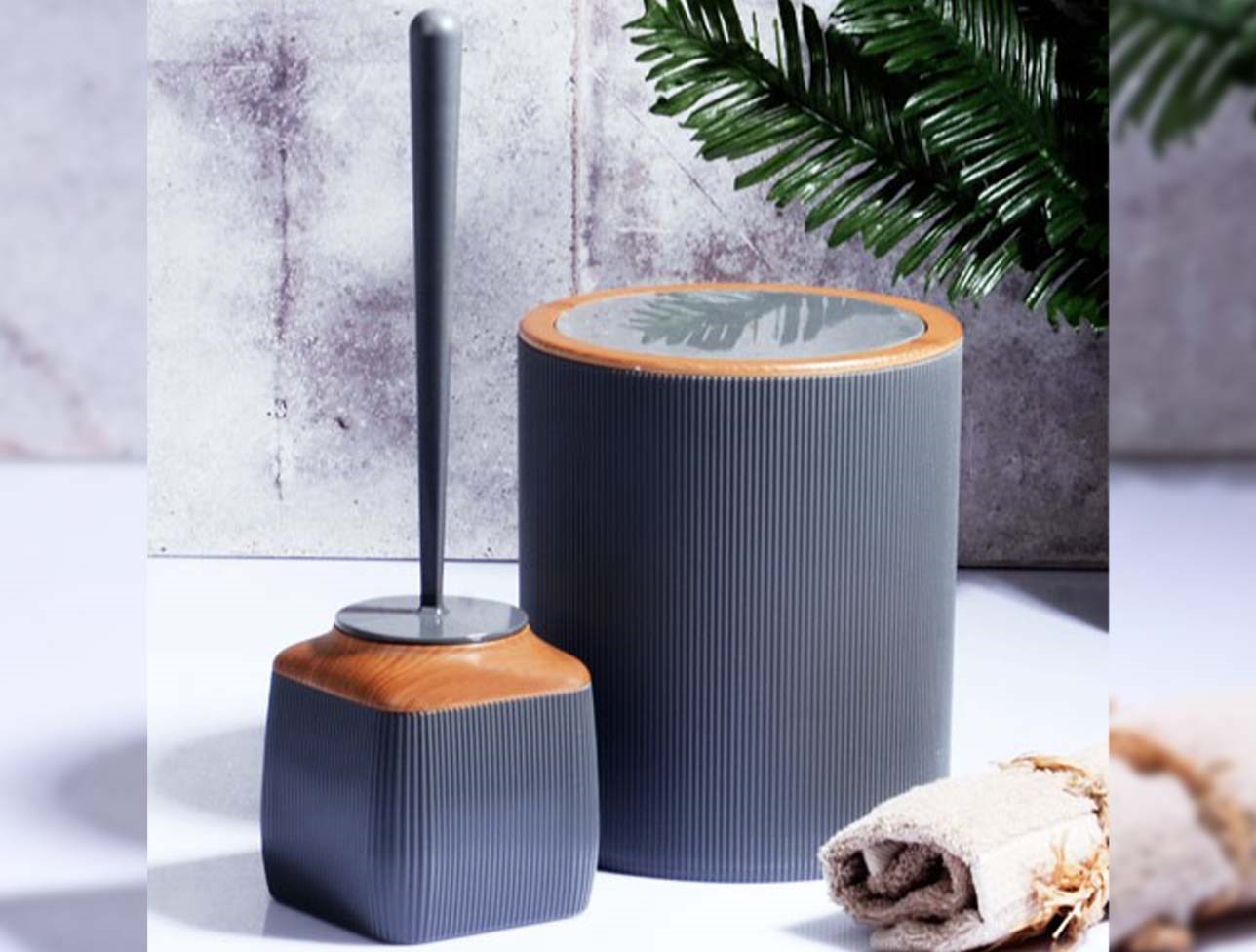 KOSOVA FİTİLLİ 2 Lİ BANYO SET AHŞAP/FÜME