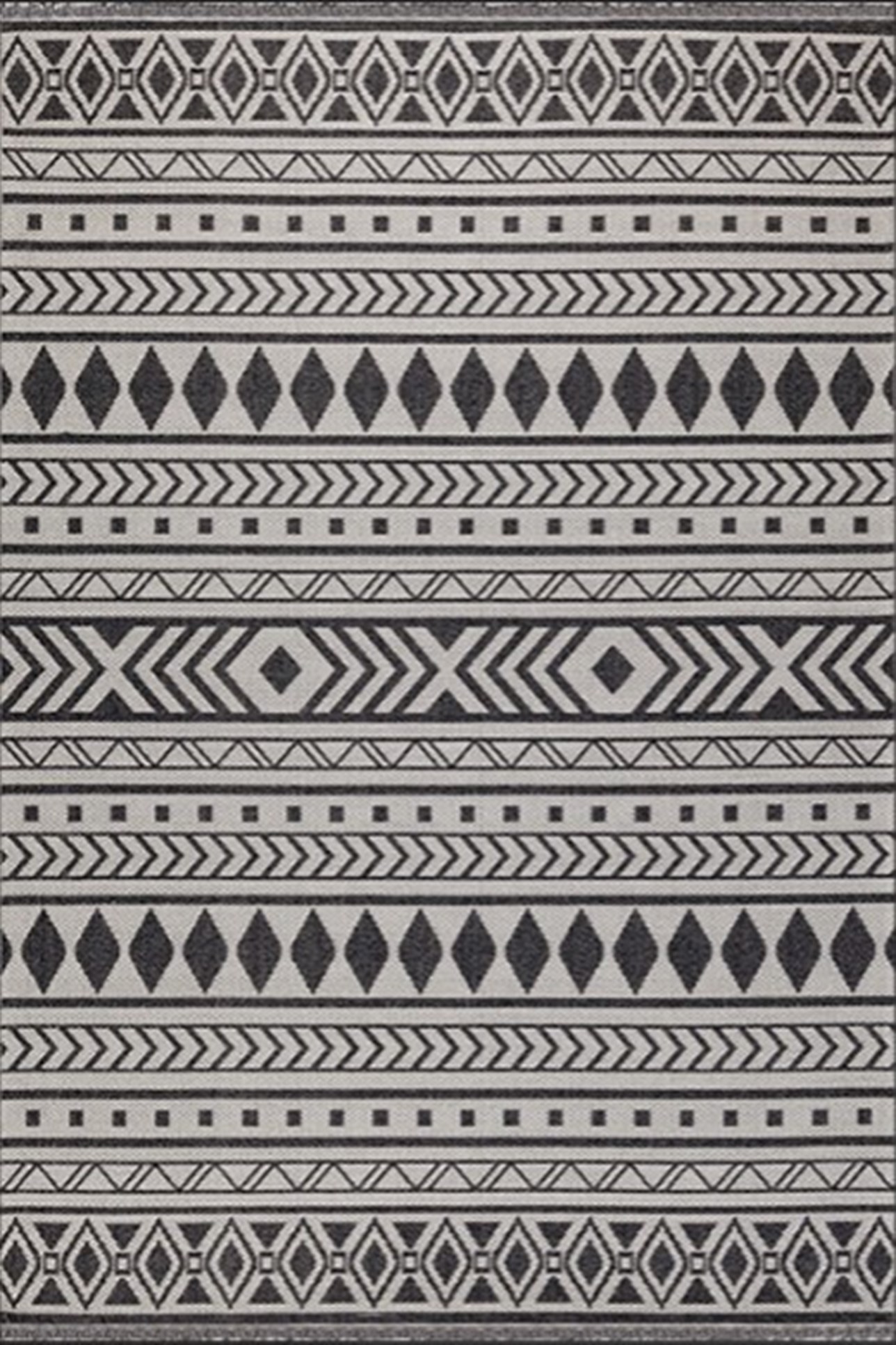 KOZA HALI 75*200 CASA COTTON 21648 GRİ SİYAH