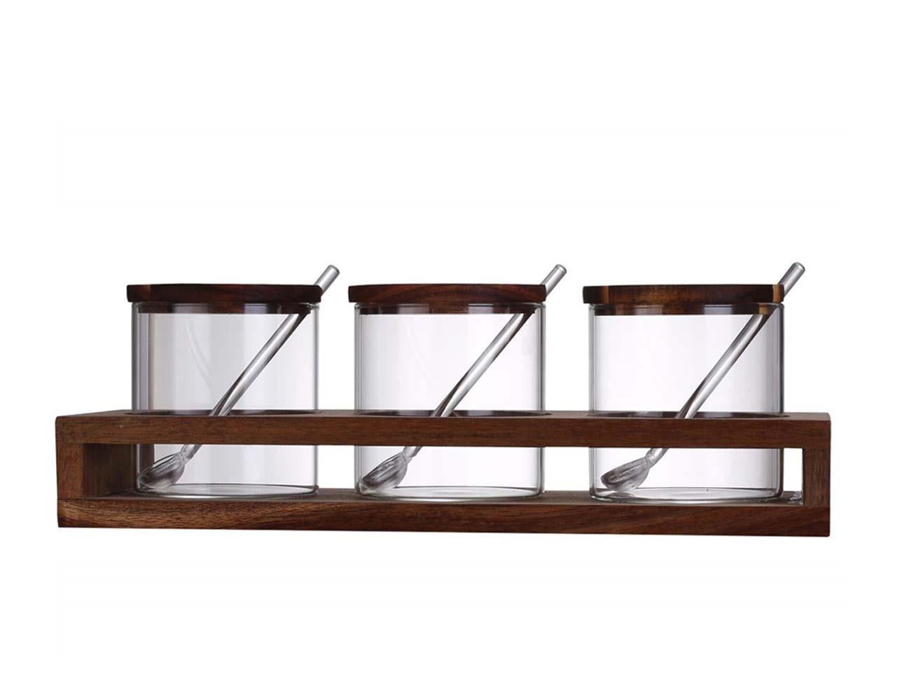 MİEN 3LÜ AKASYA CAM BAHARATLIK MIEN-1324