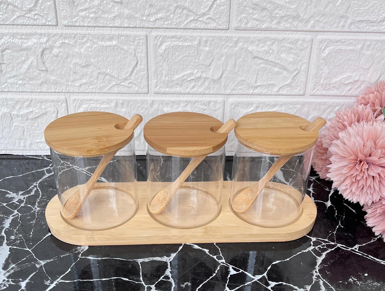 MİEN  F/3 3LÜ YUVARLAK CAM BAHARATLIK