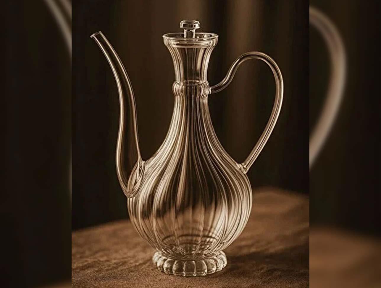 MİEN İBRİK ÇİZGİLİ CAM YAĞDANLIK 750 ML 1S28