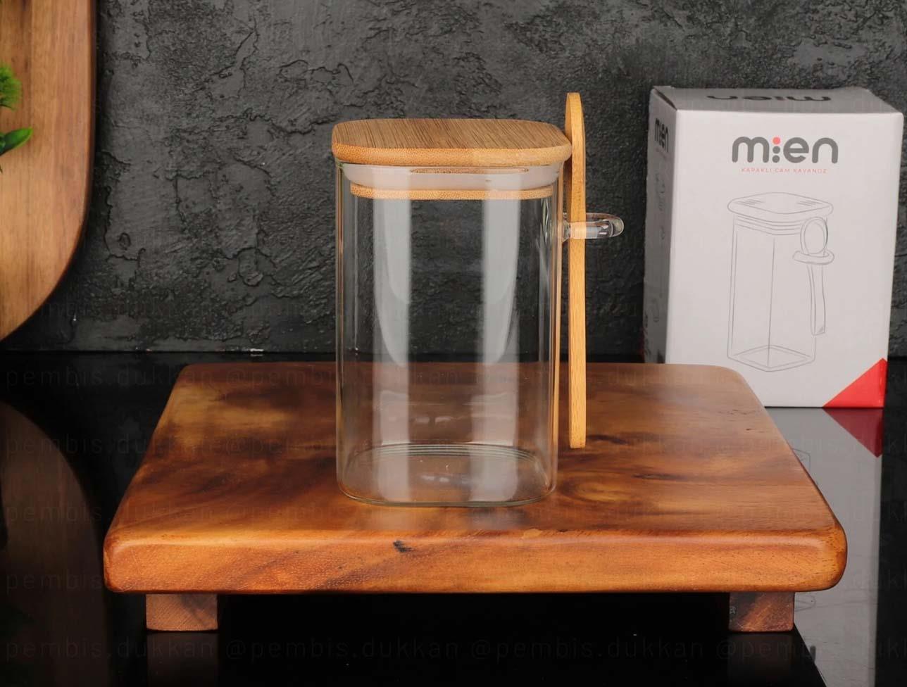 MİEN KAŞIKLI CAM KAVANOZ 600ML MIEN-1345