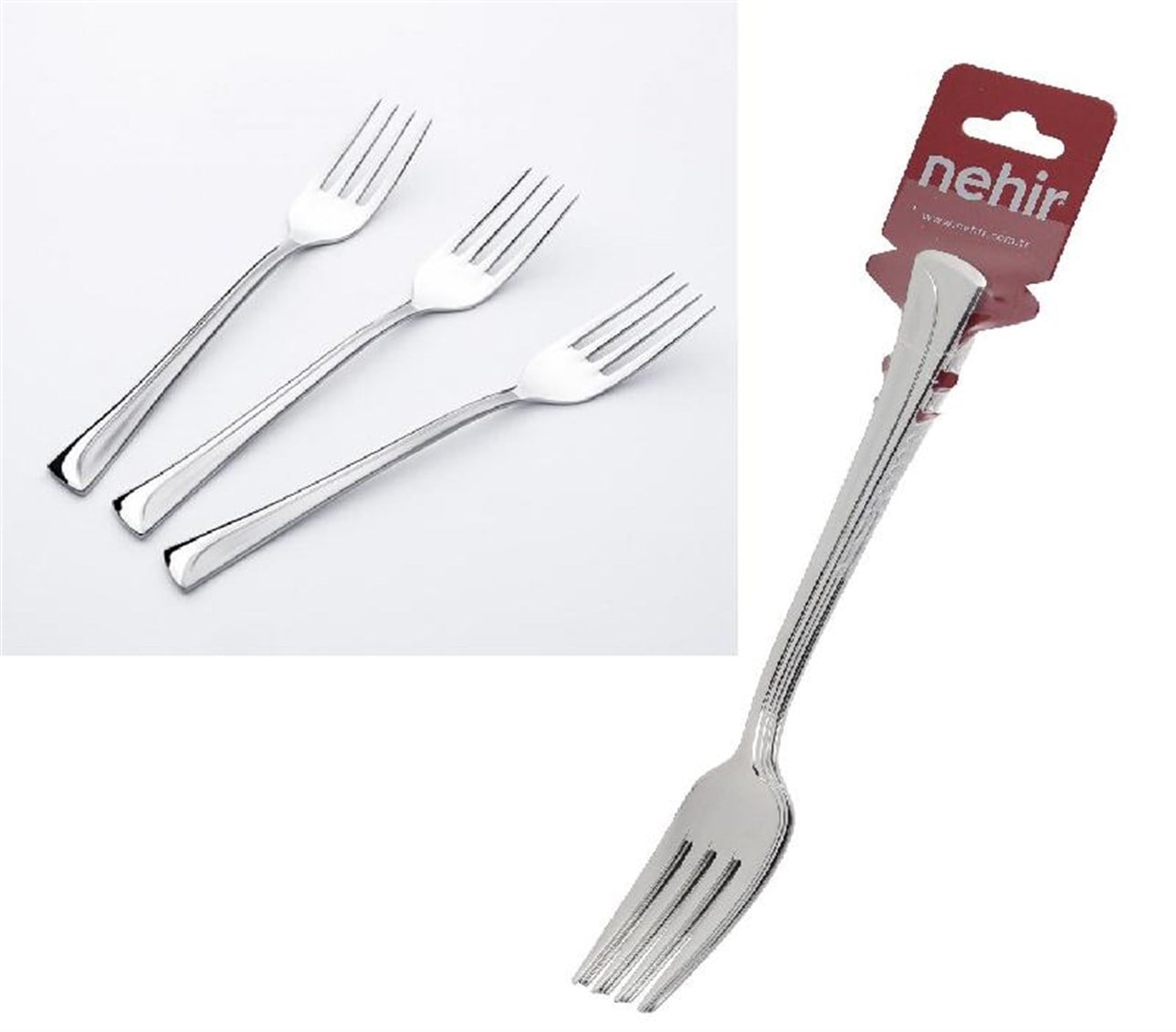 NEHİR MAKSİ VAKUMLU YEMEK ÇATALI 3LÜ