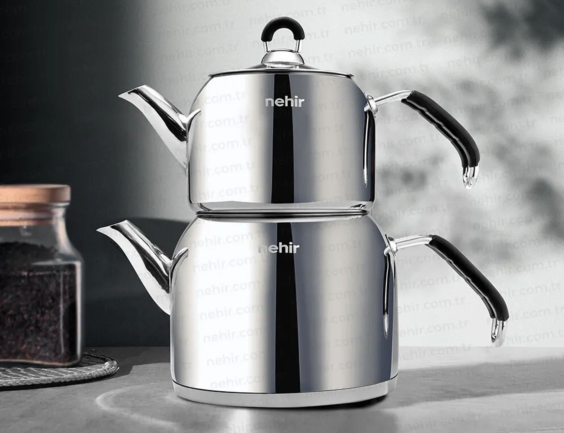 NEHİR MİNİ MODERN ÇELİK ÇAYDANLIK TAKIMI