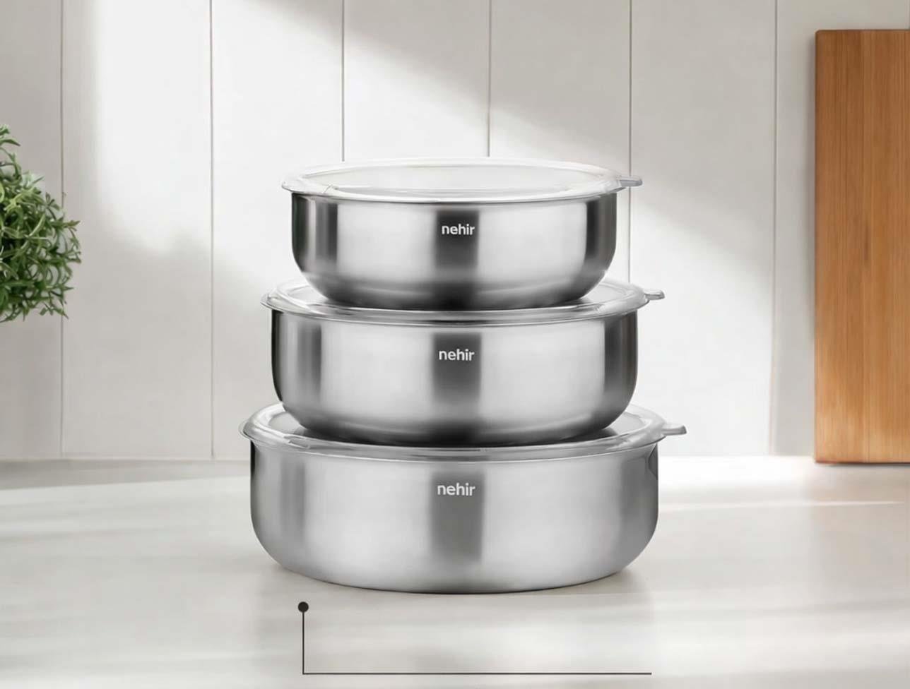 NEHİR SİLVER ÇELİK SATEN 6 PRÇ SAKLAMA KABI