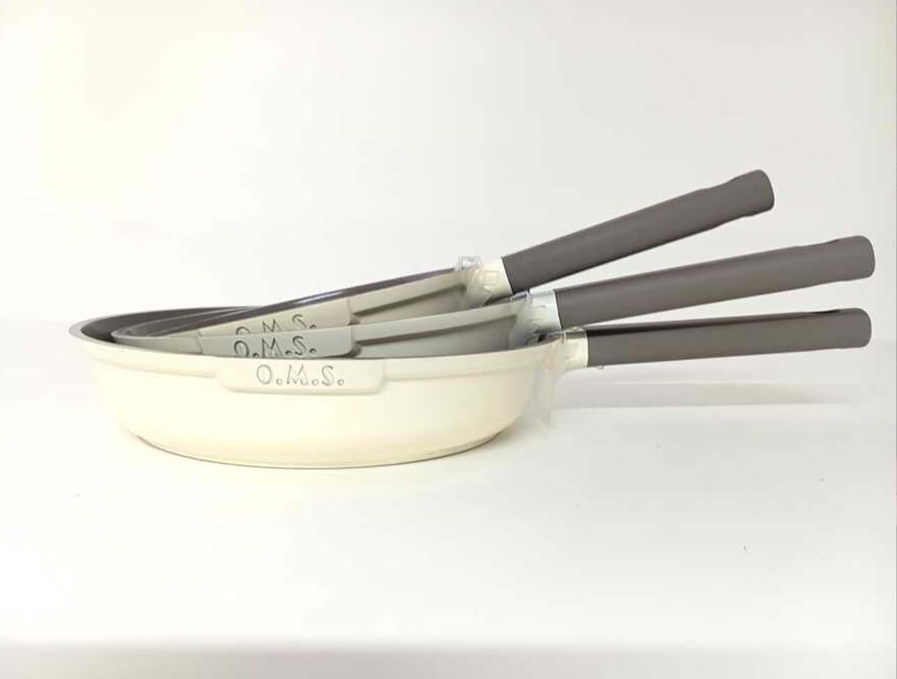 OMS 3 PCS NON STICK CERAMIC KREM SET. 20-24-28 CM