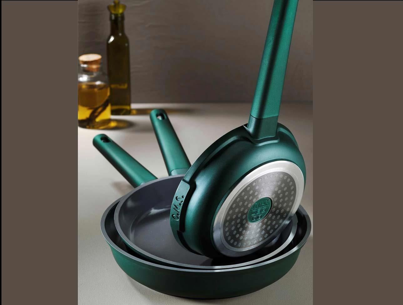 OMS 3 PCS NON STICK CERAMIC YEŞİL SET. 20-24-28 CM