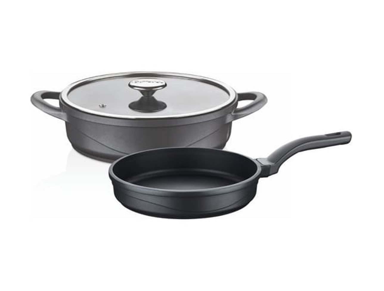 OMS -3PCS WAYV DÖKÜM TENCERE SETİ ANTRASİT GRİ