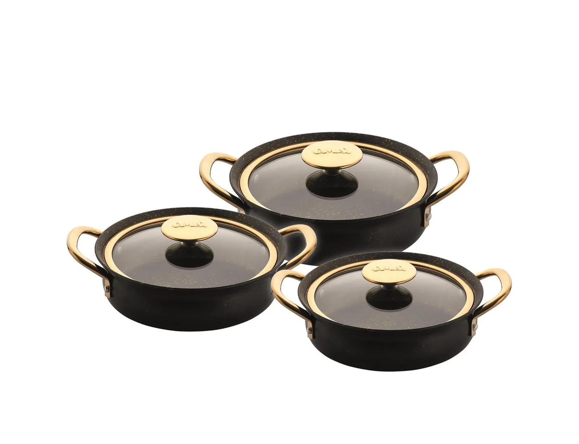 OMS 6 PCS BAKRAÇ SAHAN SET 16-18-20 SİYAH