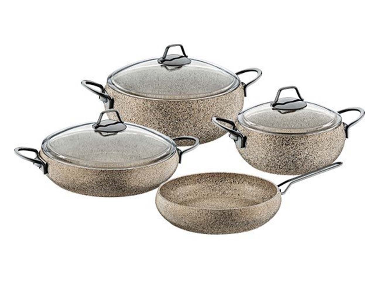 OMS 7 PCS SANDSTORM GRANİT KÜRE TENCERE SET KUMBEJ