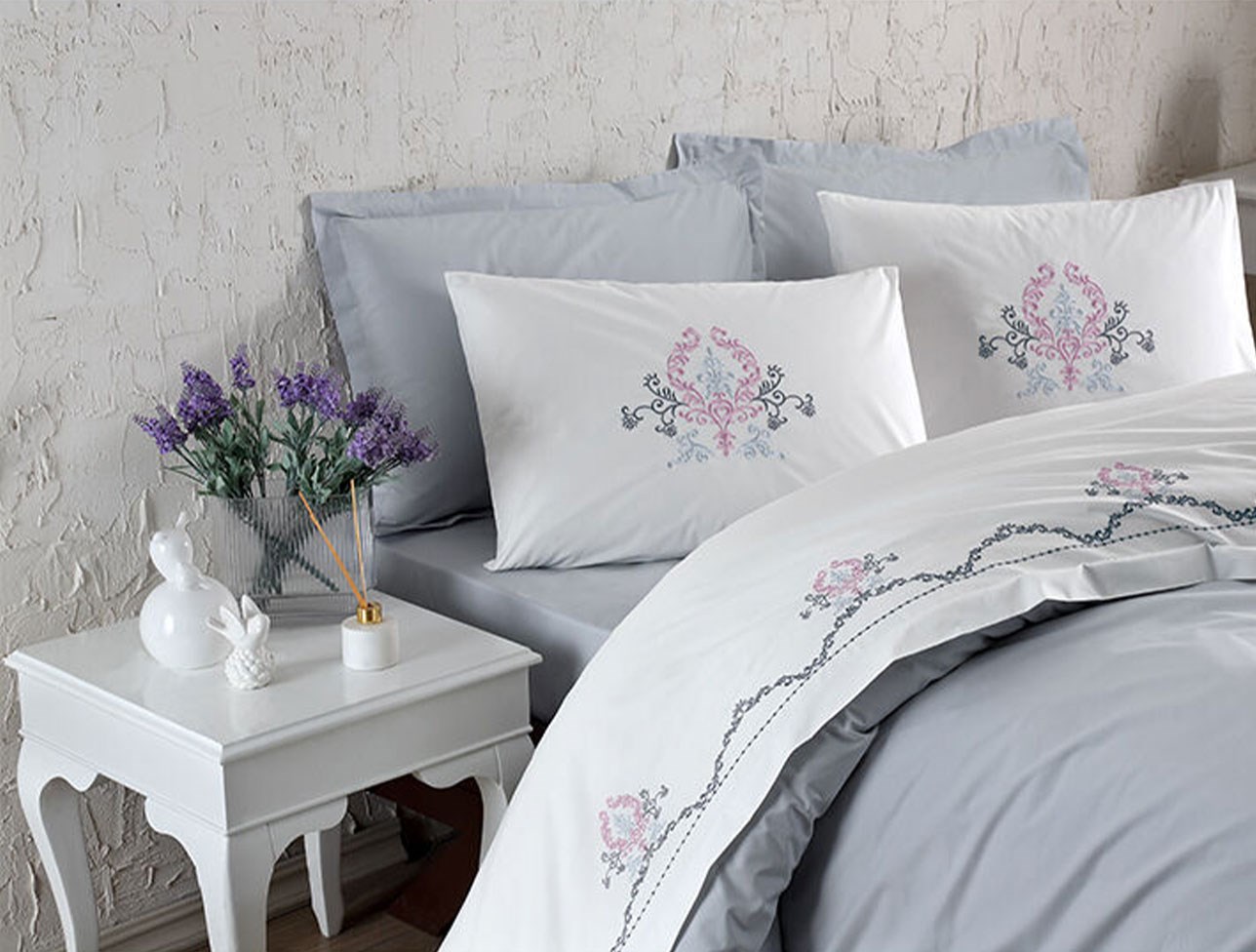 ÖZDİLEK NEV. TAKIMI AK ÇİFT KİŞİ BOUTIQUE DAMASK
