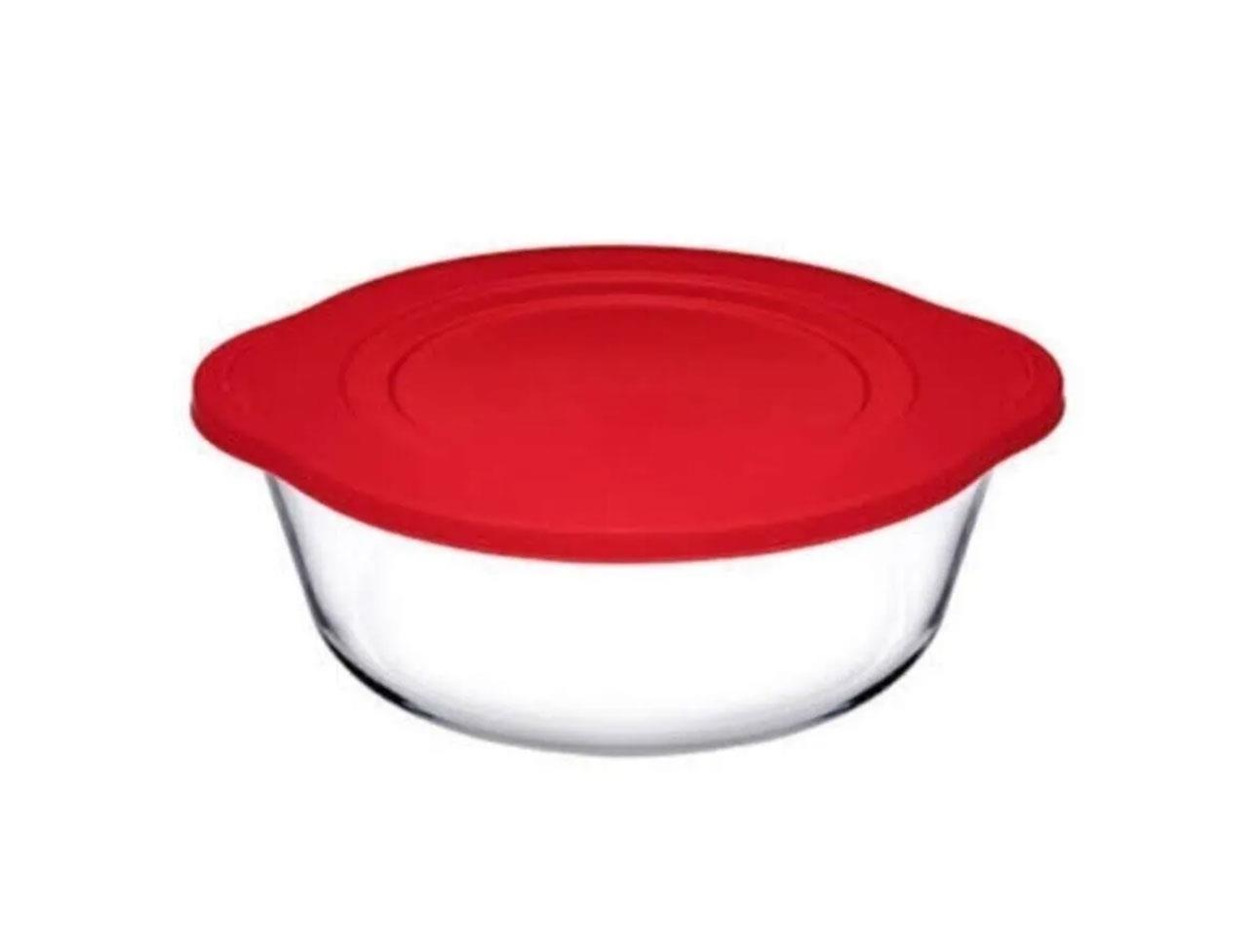 PAŞABAHÇE 59001 BORCAM YUVARLAK KIRMIZ KAPAKLI