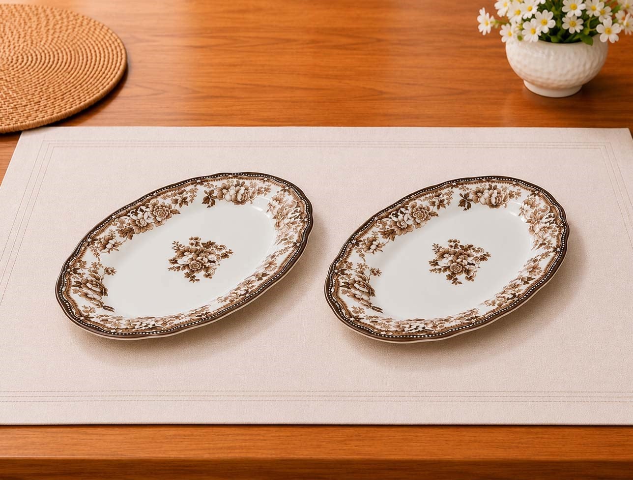 PORSER VELOUR BROWN FULYA KAYIK TAB SET 2PAR 21CM