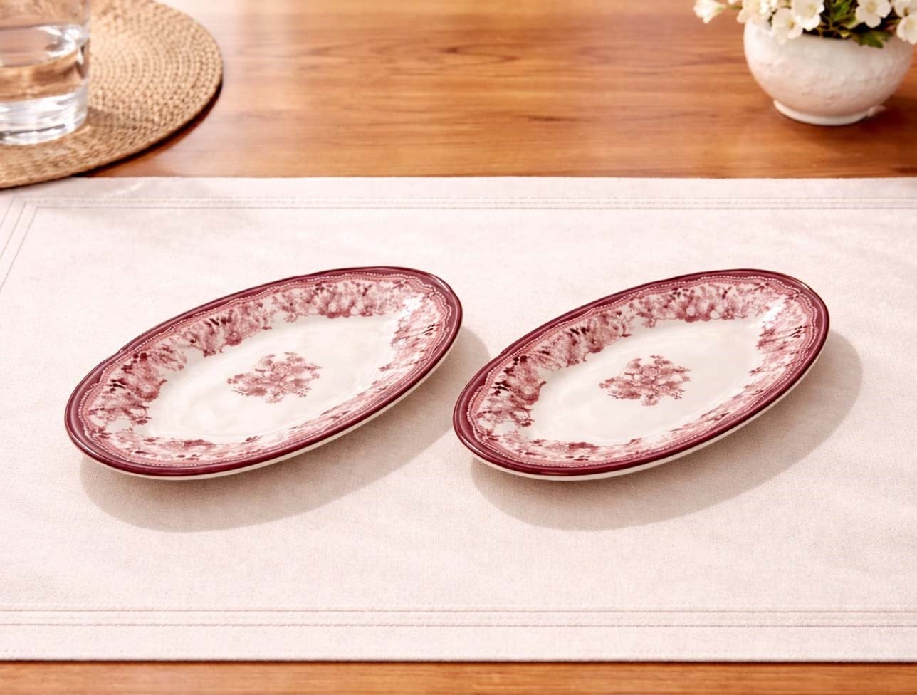 PORSER VELOUR MAROON FULYA KAYIK SET 21CM 2PRÇ