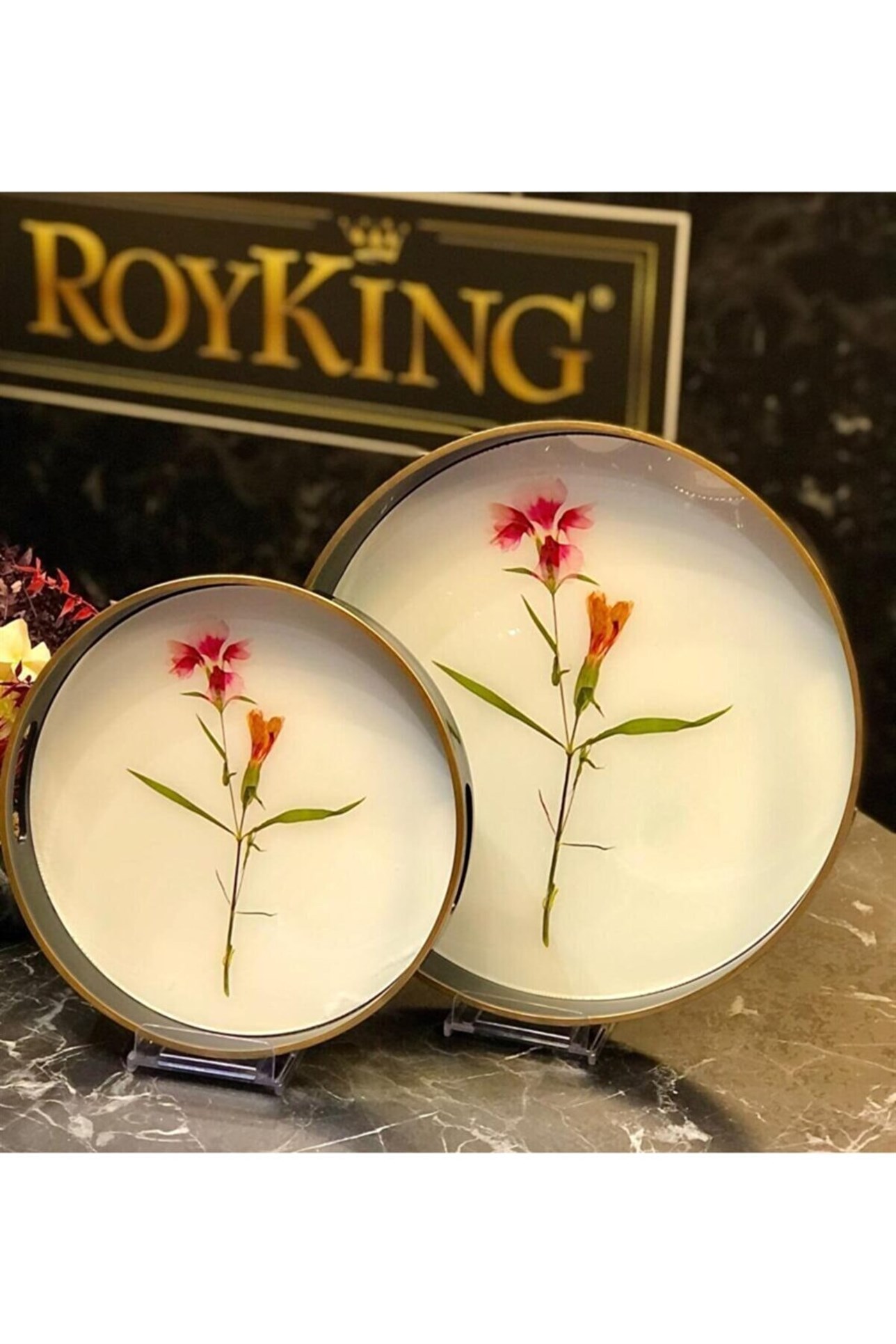 ROY KİNG LAVANDER YUVARLAK TEPSİ KÜÇÜK BOY