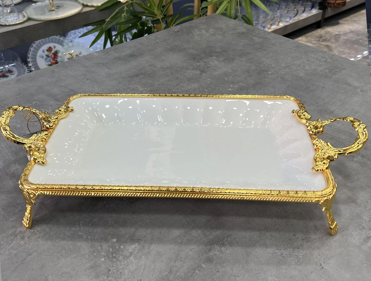 ROYKING ELEG. DİKD. SUNUM TABAK GOLD 46 CM PCL003