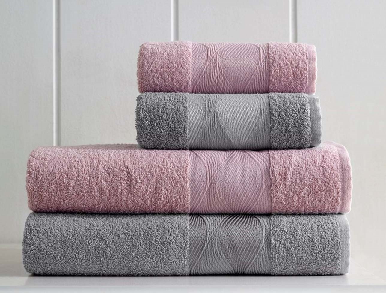 SOLEY ARYA JAKARLI HAMAM SETİ GRİ-GÜL KURUSU
