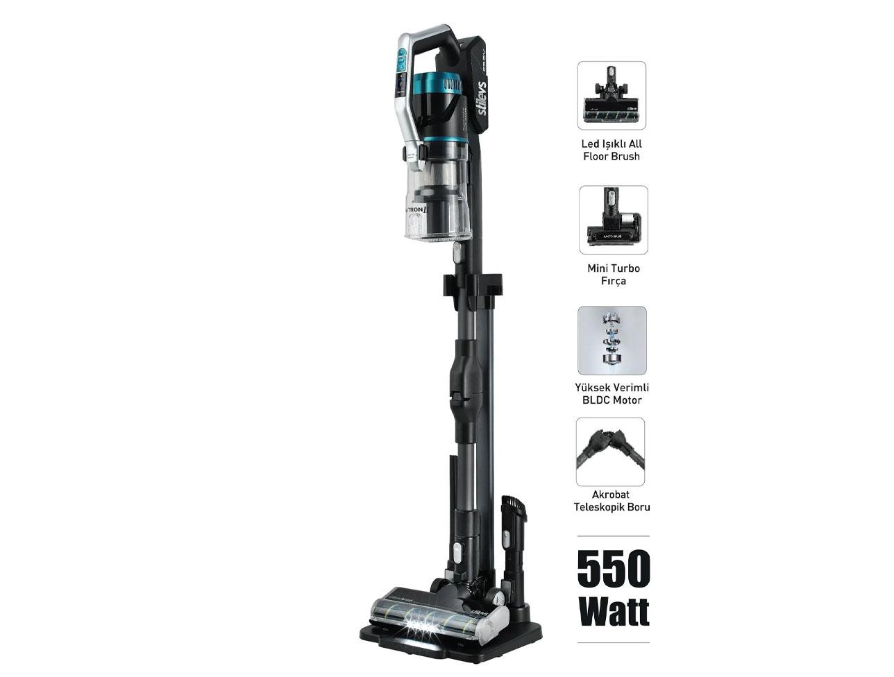 STİLEVS MEGATRON -2 DİKEY ŞARJLI SÜPÜRGE -MAVİ