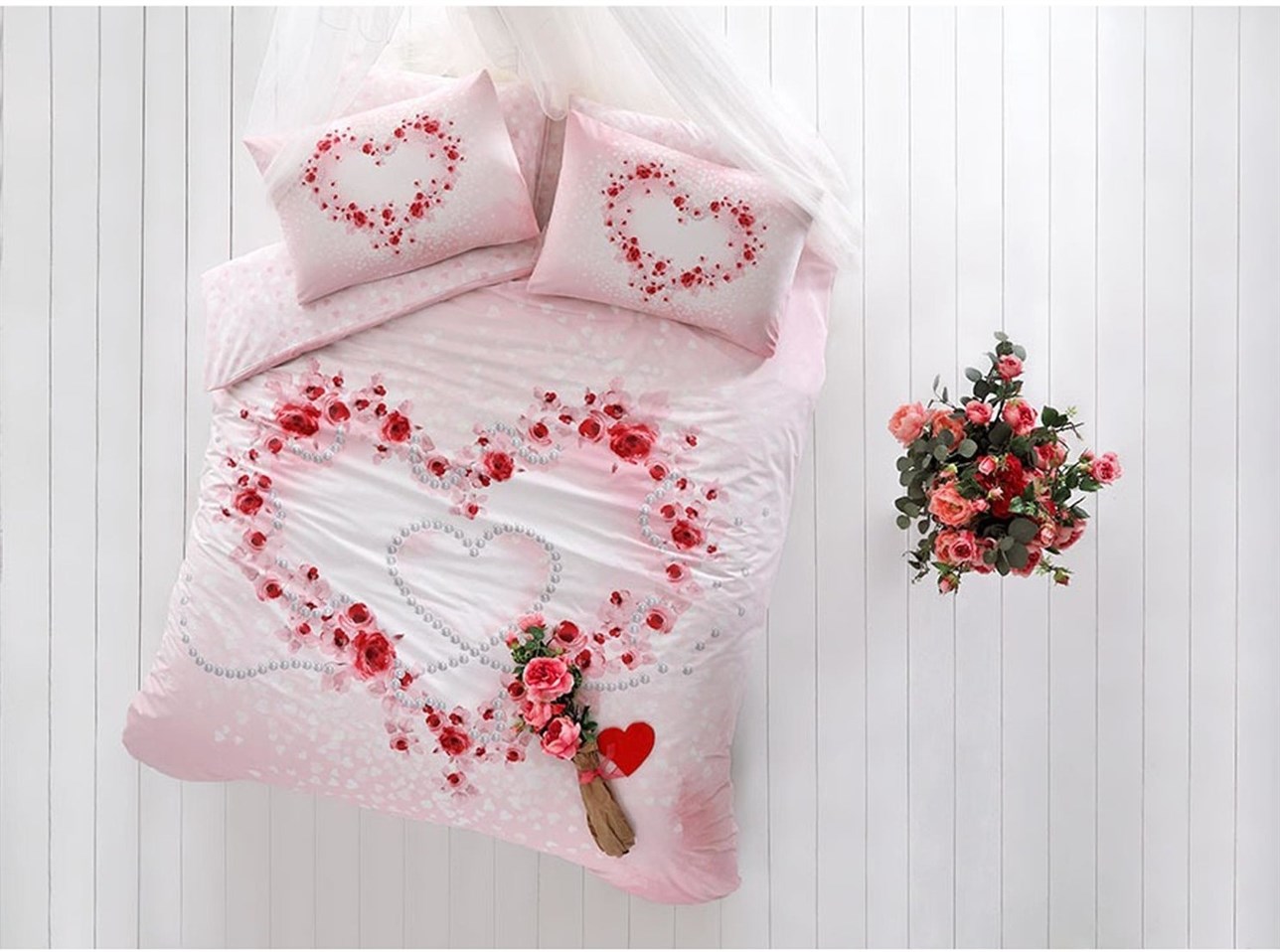 TAÇ RF NEVRESİM TAKIMI ÇİFT KİŞİ BEATİFULV01 PEMBE