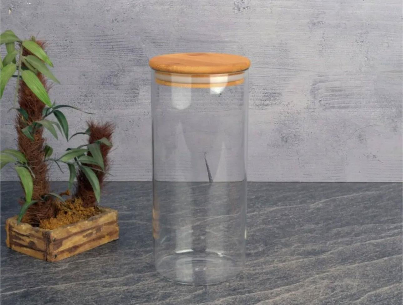 TOHANA -BAMBU KAPAKLI CAM KAVANOZ 1200 ML