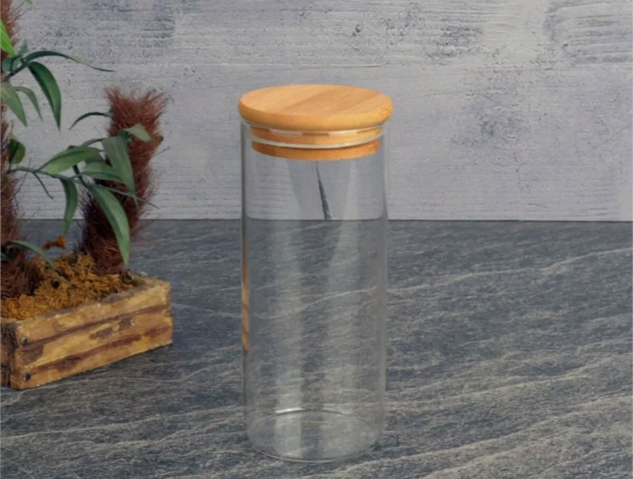 TOHANA -BAMBU KAPAKLI CAM KAVANOZ 360 ML