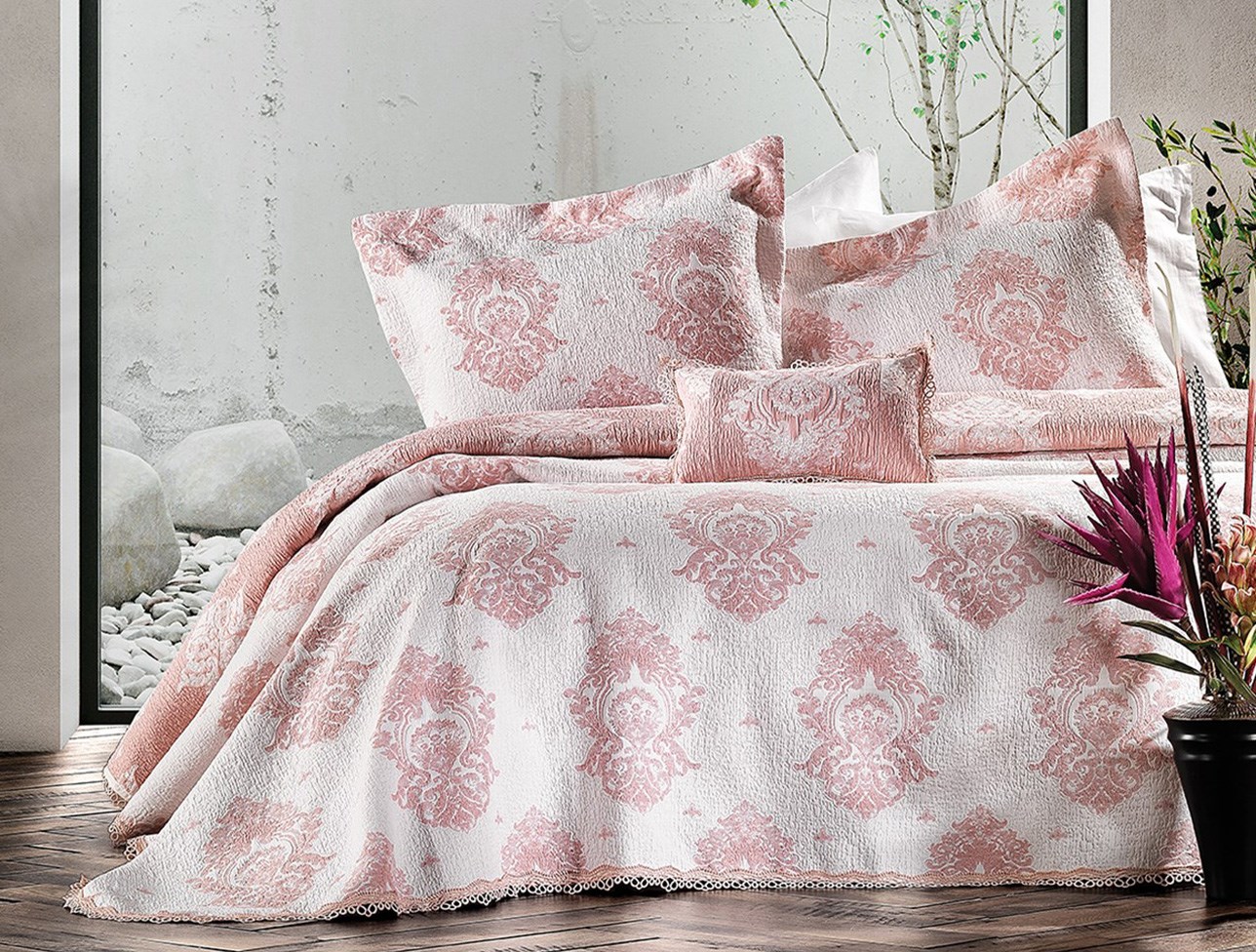ZEBRA ALL DAYS DAMASK YATAK ÖRTÜSÜ ÇİFT K.PUDRA