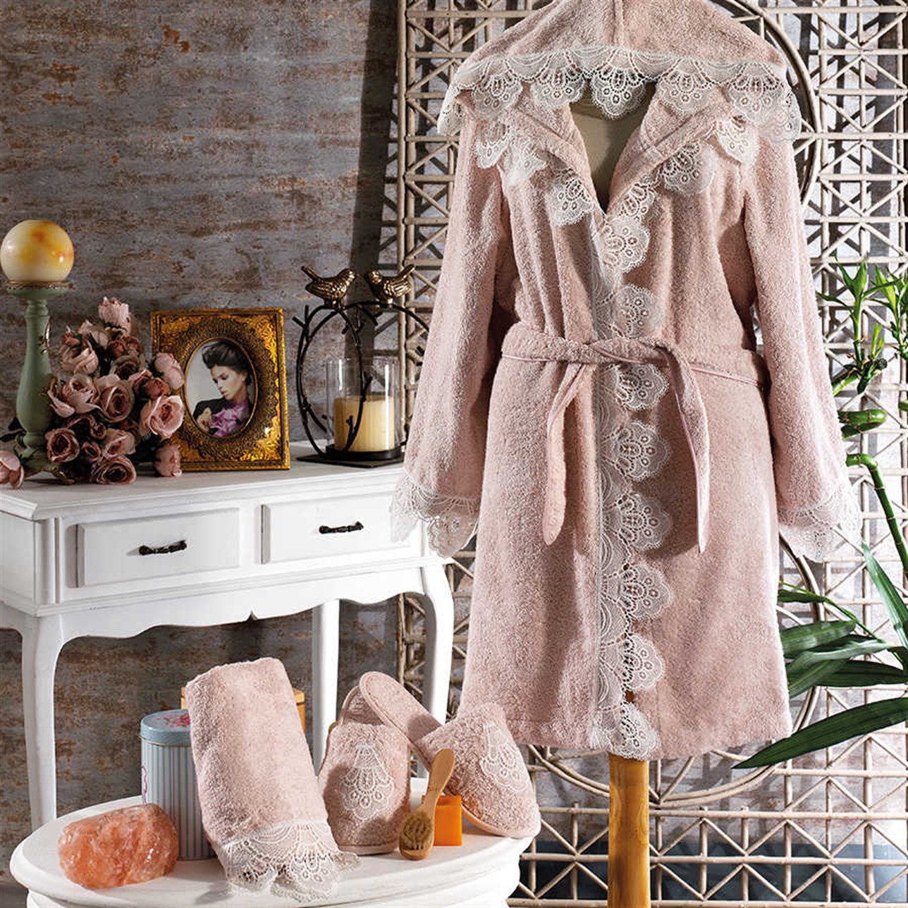 ZEBRA ANTIQUE BALAYI BORNOZ KAPIŞONLU PUDRA