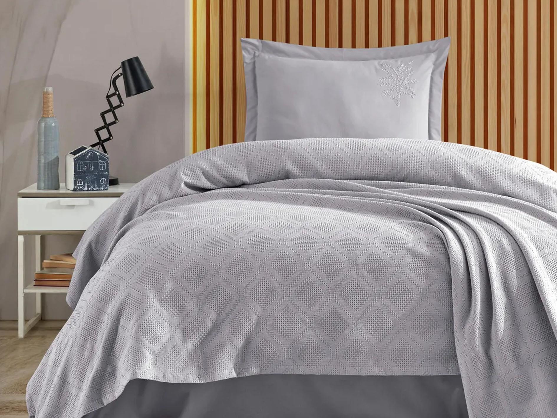 ZEBRA SANDAL TEK KİŞİLİK PİKE TAKIMI GRİ