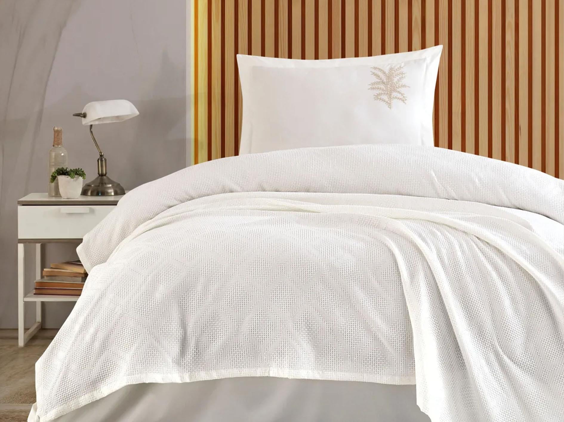 ZEBRA SANDAL TEK KİŞİLİK PİKE TAKIMI KREM