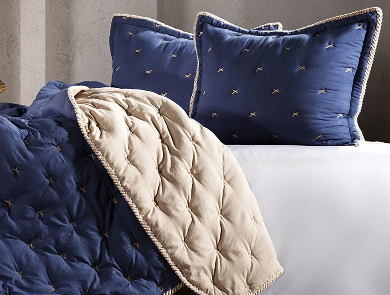 ZEBRA TENDER YATAK ÖRTÜSÜ Ç.K INDIGO