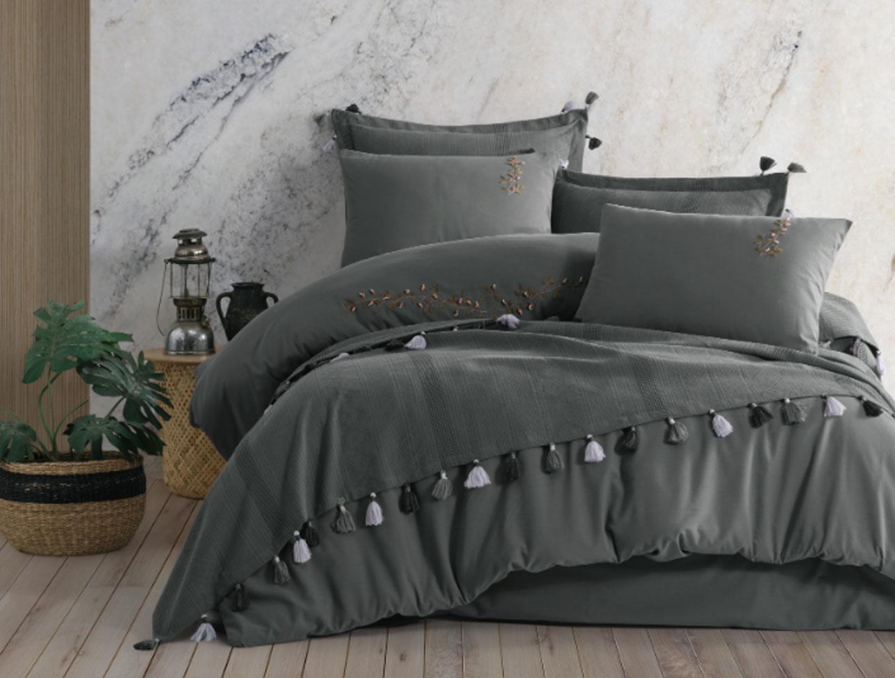 ZEBRA TOSCANA NAKIŞLI PİKE SETİ ANTRASİT