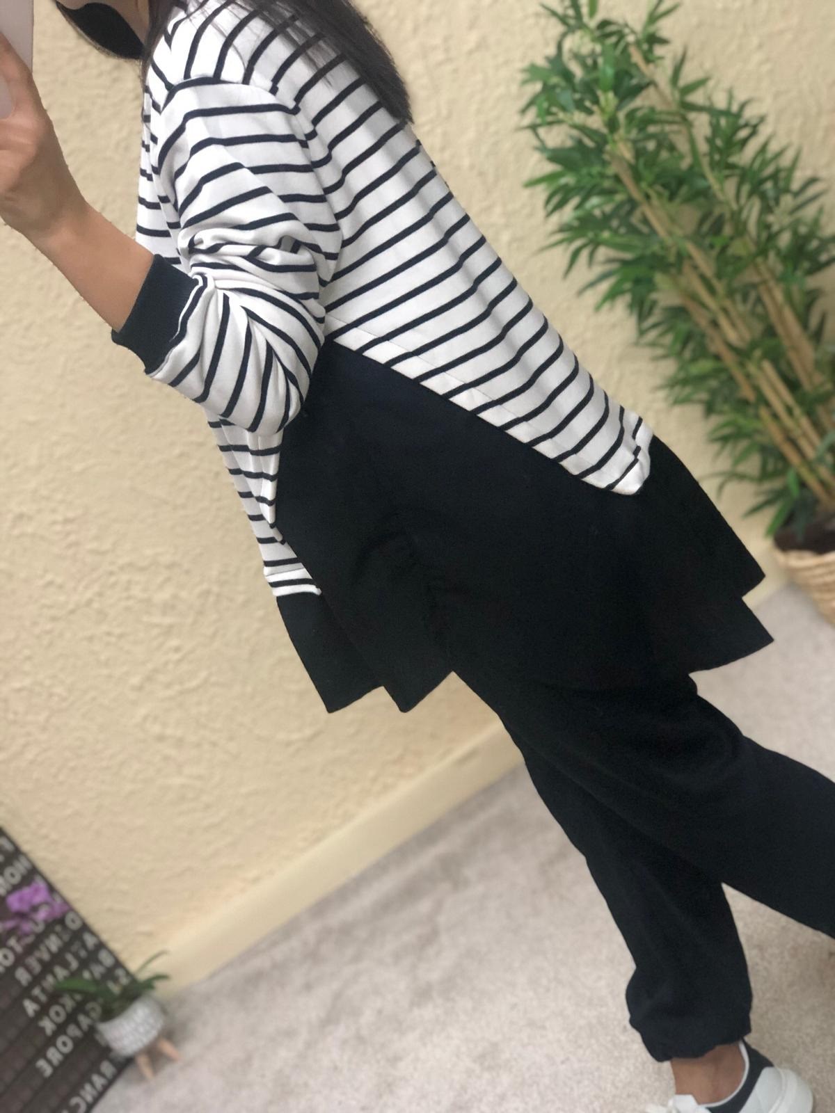 Çizgili Garni Kumaşlı Sweat