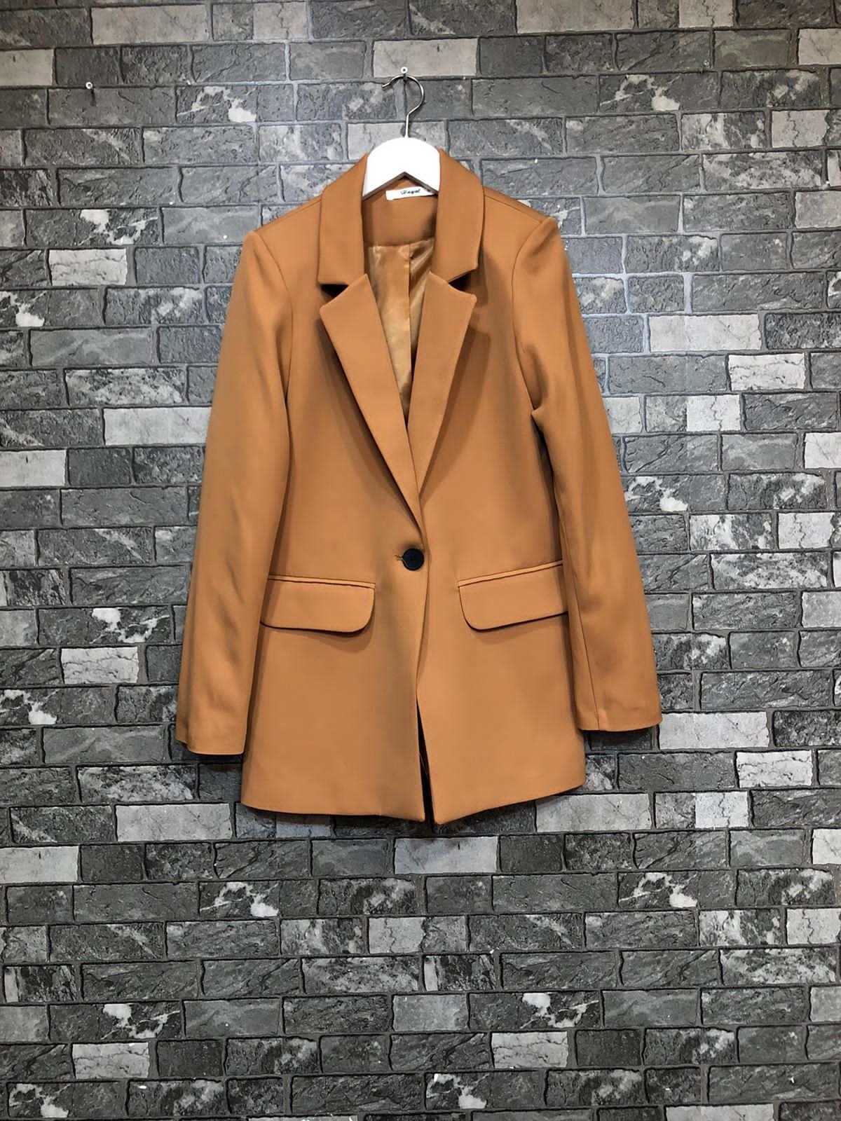 Tek Düğmeli Ceket-Camel