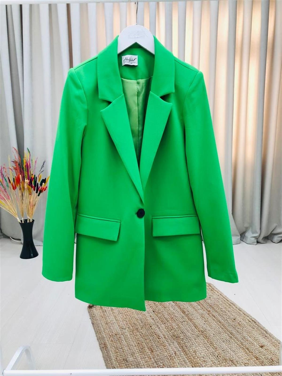 Tek Düğmeli Ceket-Çimen Yeşili