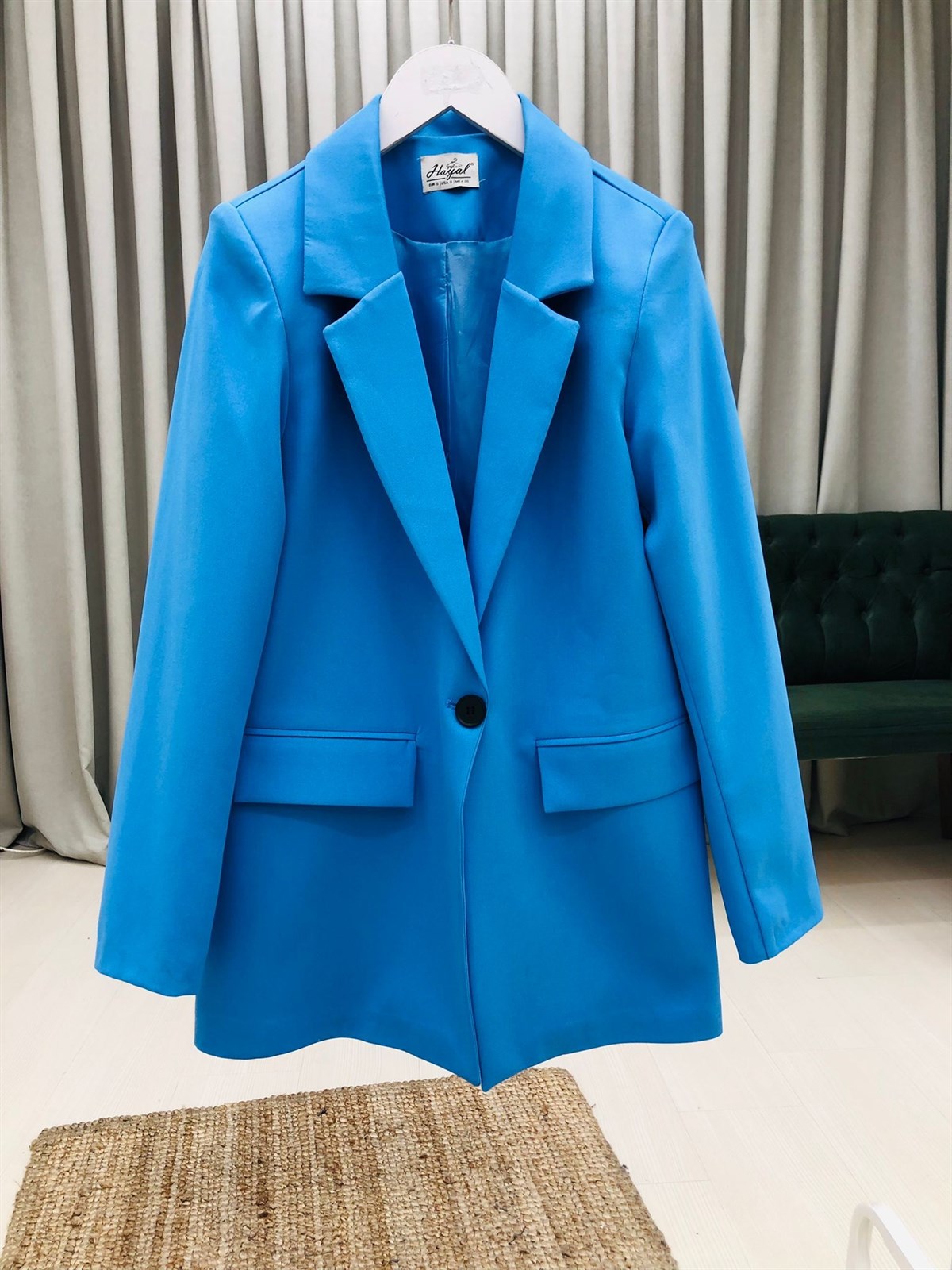 Tek Düğmeli Ceket-Mavi