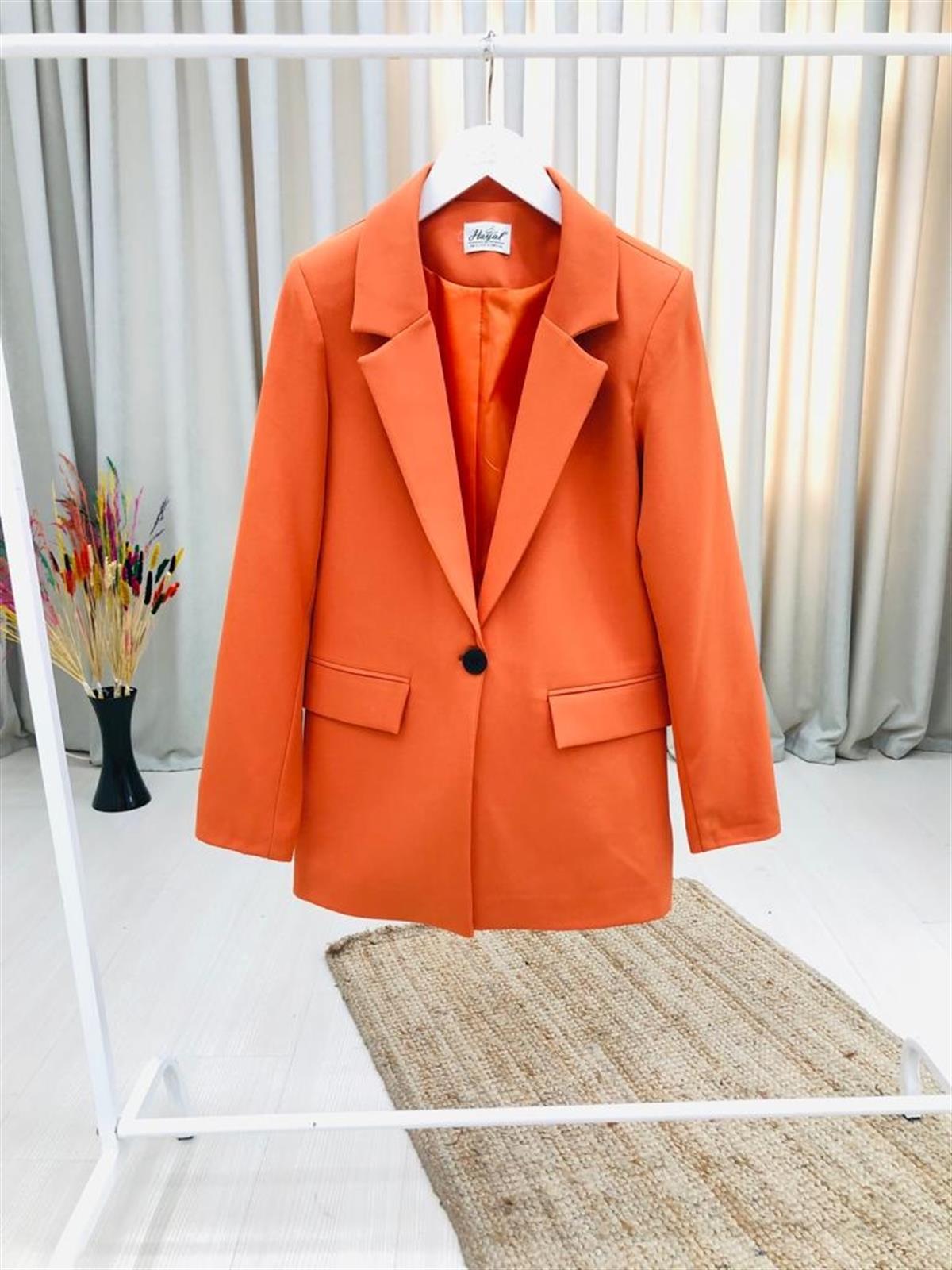 Tek Düğmeli Ceket-Oranj