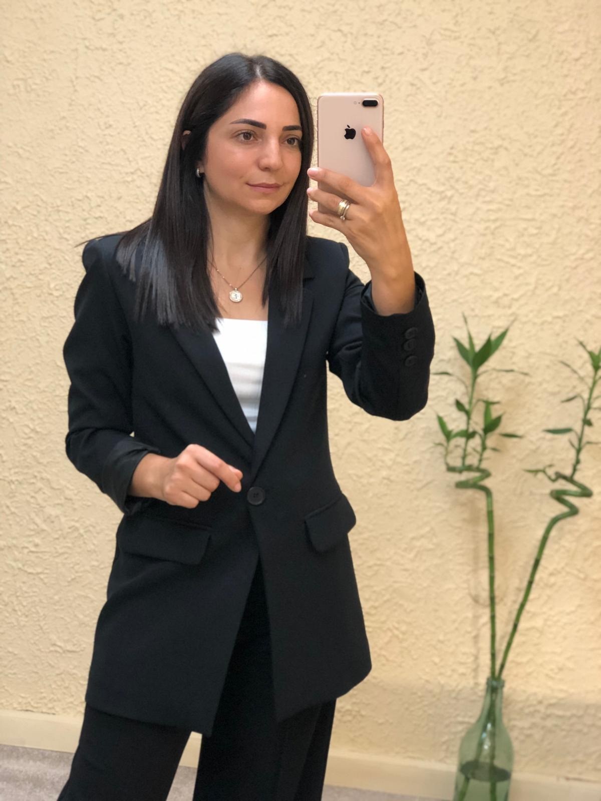 Tek Düğmeli Ceket-Siyah