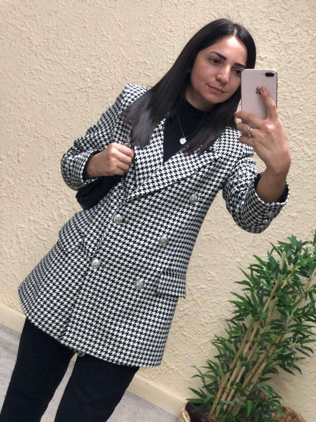 Vatkalı Kazayağı Ceket