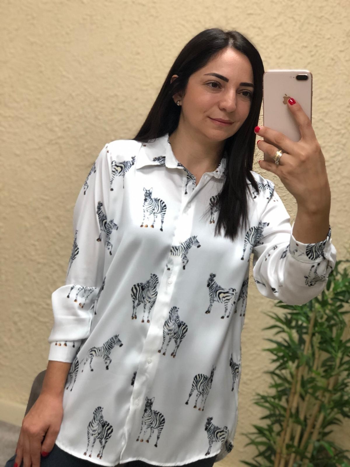 Zebra Baskılı Gömlek