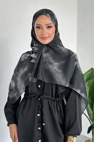  Batik Desenli Siyah Renk Soft Pamuk Şal