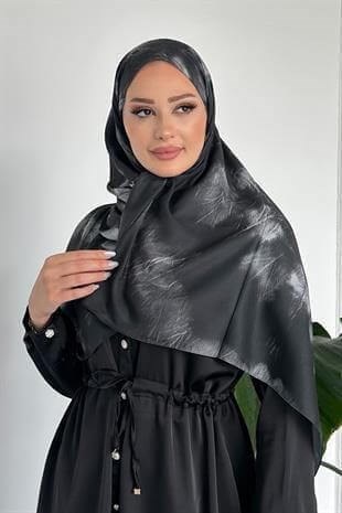  Batik Desenli Siyah Renk Soft Pamuk Şal