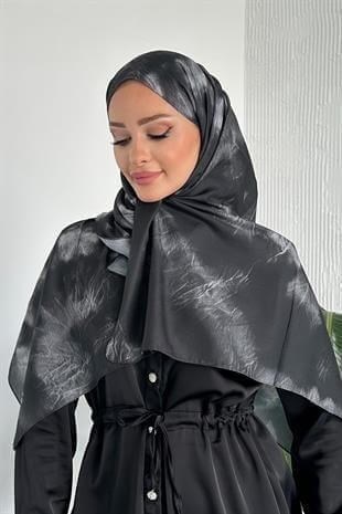 Batik Desenli Siyah Renk Soft Pamuk Şal
