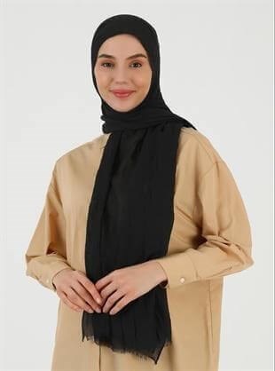 Bambu Kraş Siyah Renk Şal 