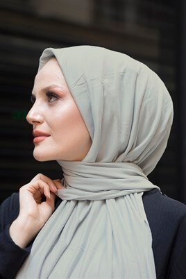 Kadın Penye Şal Açık Gri