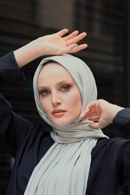 Kadın Penye Şal Açık Gri