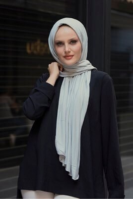 Kadın Penye Şal Açık Gri
